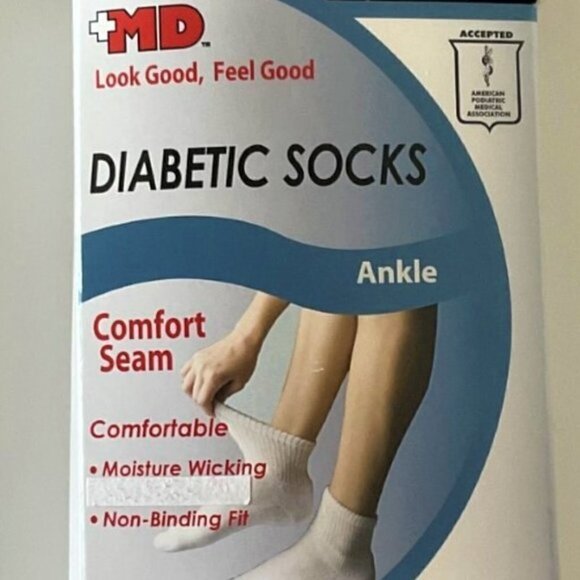 DIABETIC COMFORT SEAM SOCKS MD UNISEX 2 PACK - Picture 8 of 9